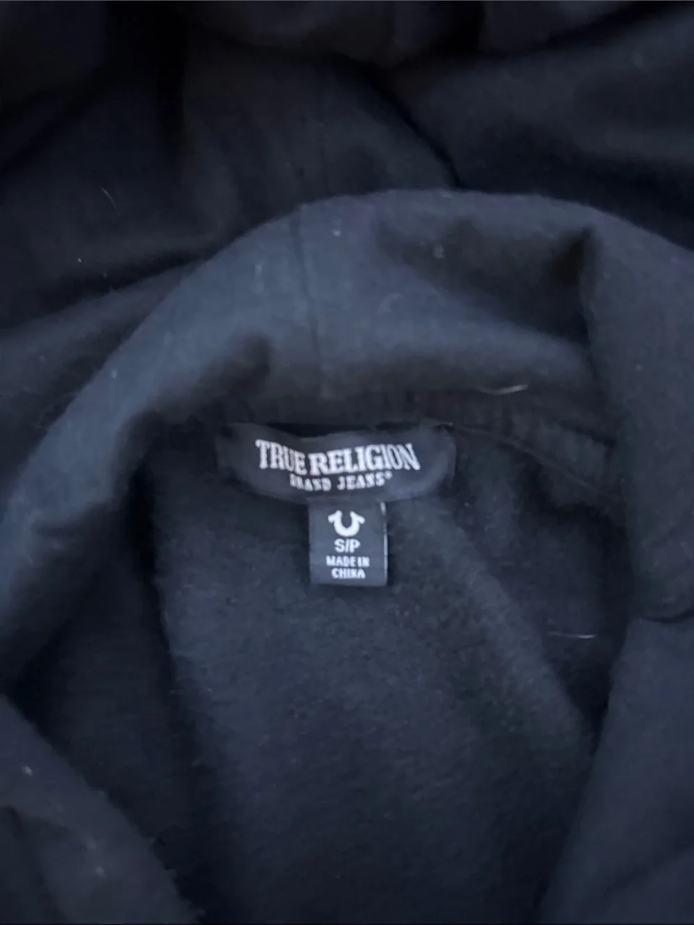 True Religion Black Hoodie with Orange Logo Script - Picture 2 of 3